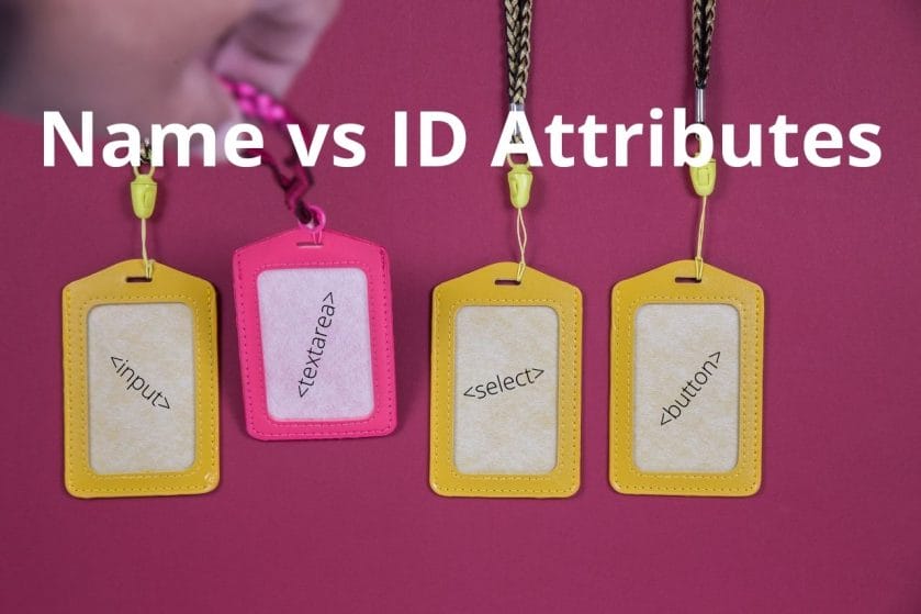 Html name vs id attributes