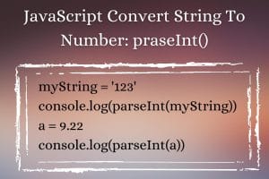 Javascript convert string to number praseint