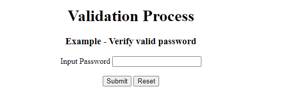 Javascript form validation code output nd example