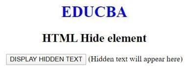Html hide code output example