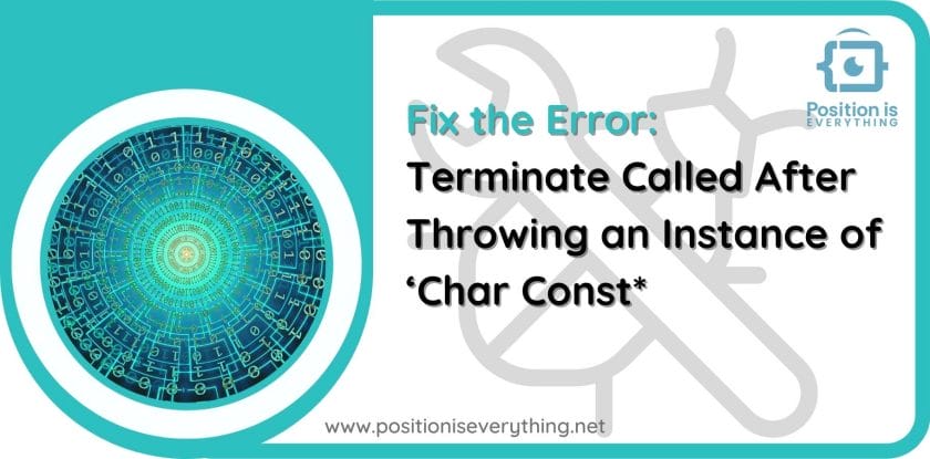 Fix the terminate called after throwing an instance of ‘char const