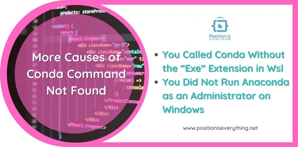 More causes of conda command not found