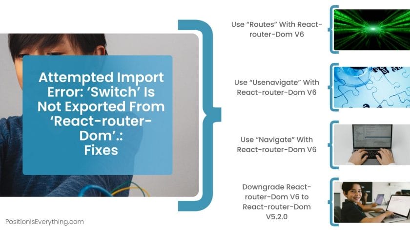 Attempted Import Error ‘Switch Is Not Exported From ‘React router Dom. Fixes