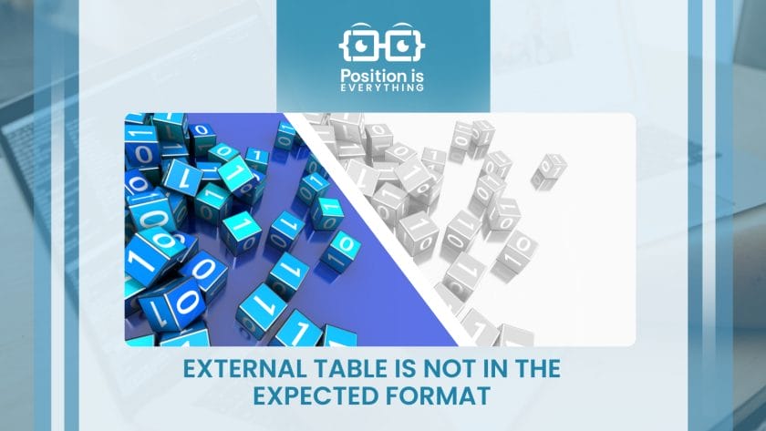 external table is not in the expected format