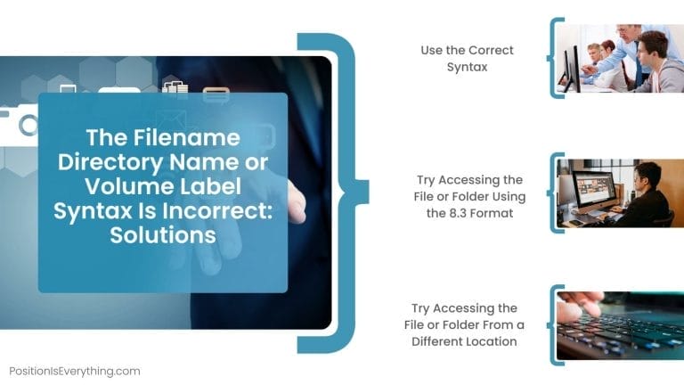 The Filename Directory Name or Volume Label Syntax Is Incorrect ...