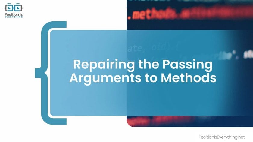 Repairing Passing Arguments to Methods
